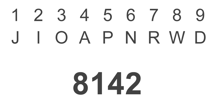 対応する文字（数字）を答える問題