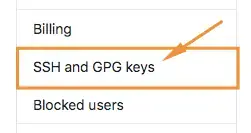 「SSH and GPG keys」をクリック